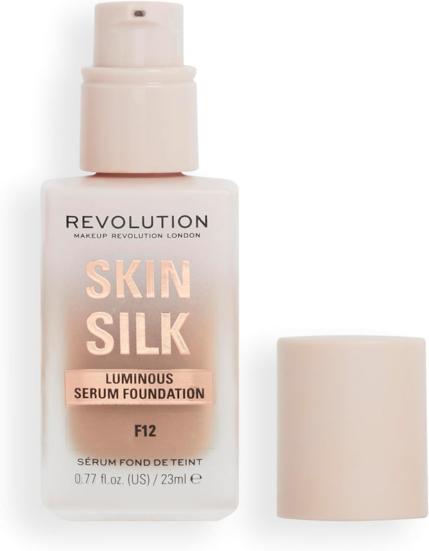 Makeup Revolution, Skin Silk Serum Foundation, Light to Medium Coverage, Contains Hyaluronic Acid, F7, 23Ml