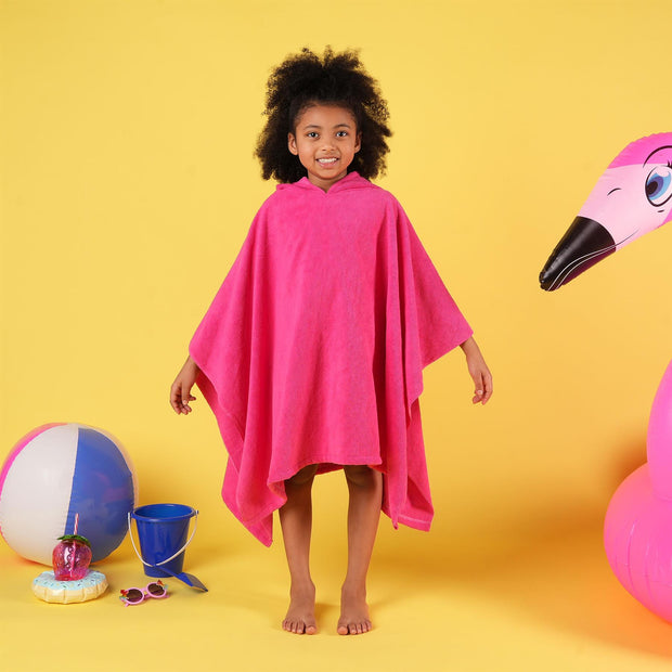 Brentfords Poncho Towel Childrens Absorbent Hood Quick Drying Beach Travel Robe