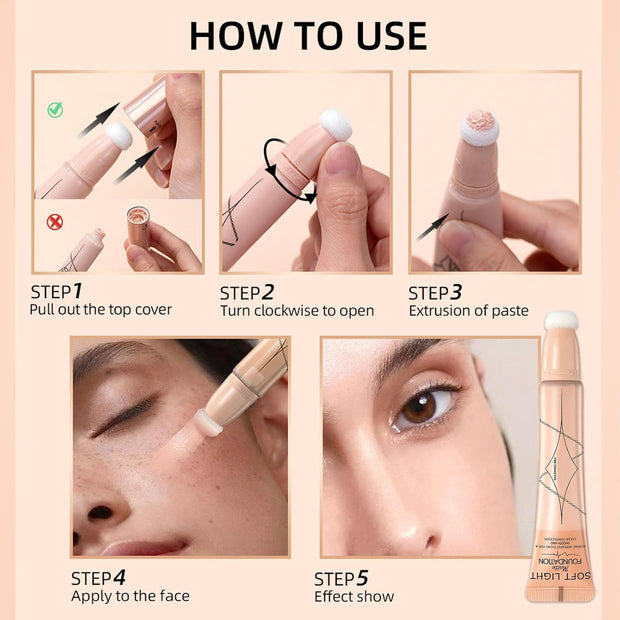 BB Cream Foundation, Full Coverage Matte Foundation, Waterproof Long Lasting Even Skin Tone Makeup, Anti-Redness Smoothing Foundation for Medium Skin Tone, Hide Pores and Acne Marks (15G)