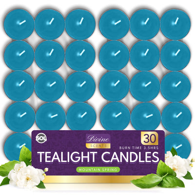 30Pk Scented Tea Lights Candles | Various Perfumes 4 Hour Burn Night T Tealights