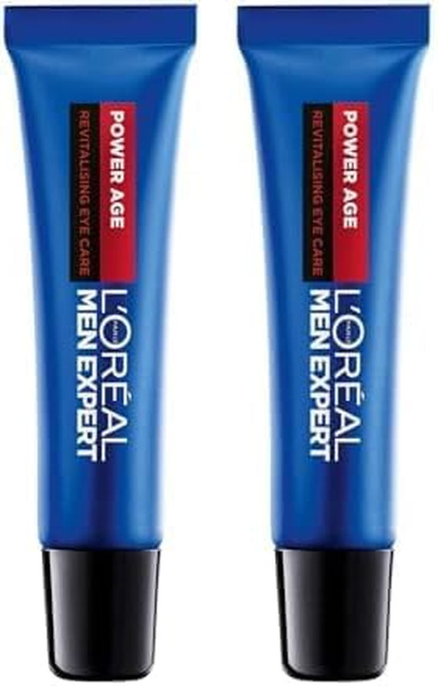 L'Oréal Men Expert Men'S Eye Cream, Hyaluronic Acid Eye Care for Ageing, for Dry & Dull Skin, Power Age, 15Ml