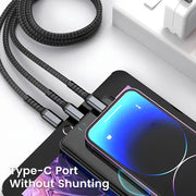 Transparent Luminous 3-In-1 Super Fast Charging Cable, 3 in 1 Charging Cable, Compatible with Phone/Android/Tabl