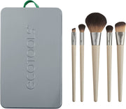 6 Piece Start the Day Beautifully Makeup Brush Set, Makeup Brushes for Eyeshadow, Blush, Concealer, & Foundation Application, Eco-Friendly, Synthetic Hair, Vegan & Cruelty-Free