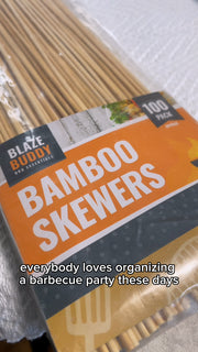 100 Bamboo Skewers 30Cm 12" BBQ Kebab Fruit Chocolate Fondue Grill Wooden Sticks