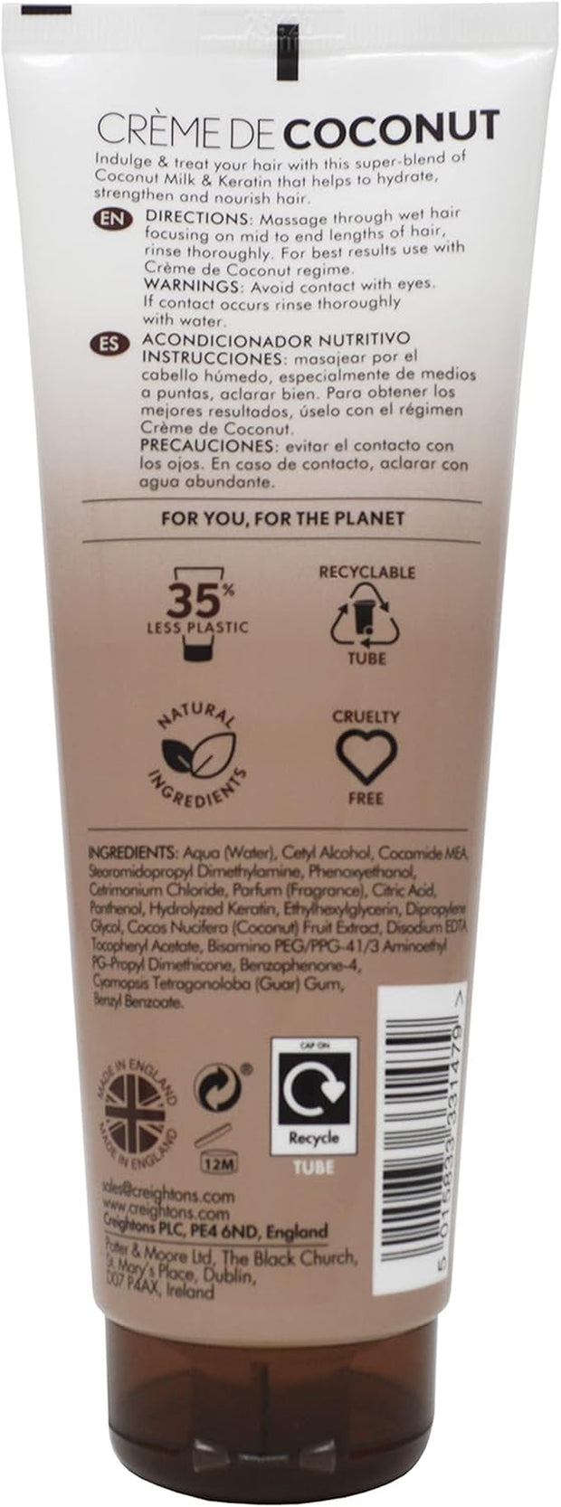 Crème De Coconut & Keratin Nourishing Conditioner (250Ml) - Beautifully Blended with Coconut Milk & Keratin. Hydrate, Nourish & Indulge Your Hair