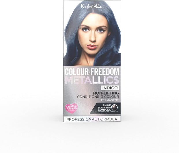 Colour Freedom Metallic Permanent Silver Violet Conditioning Hair Dye. Infused with Shea Butter and Argan Oil for Ultra Glossy Conditioned Hair. 100% Grey Coverage. by Knight & Wilson.