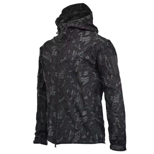 2024 New Shark Skin Soft Shell Jackets Men Tactical Windproof Waterproof Jacket Men Combat Jackets Mens Hooded Bomber Coats