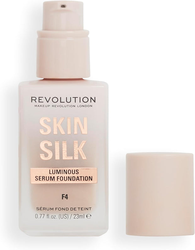 Makeup Revolution, Skin Silk Serum Foundation, Light to Medium Coverage, Contains Hyaluronic Acid, F7, 23Ml