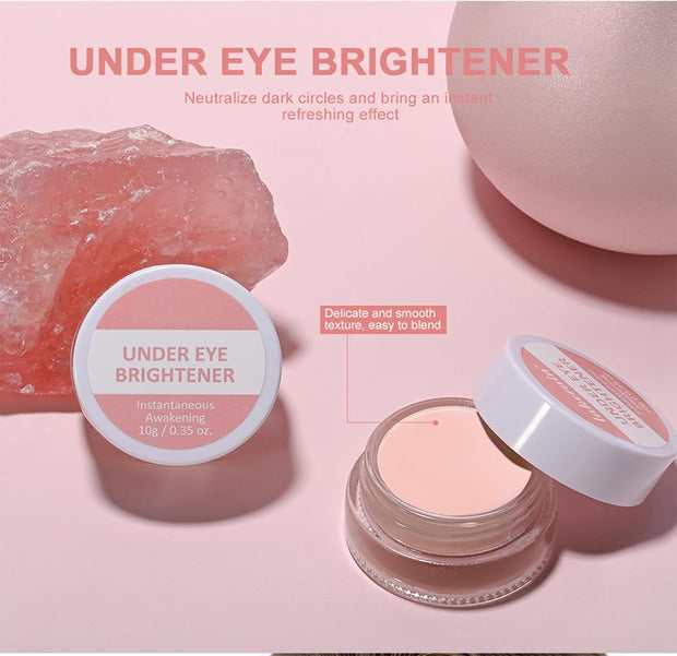 Under Eye Brightener - Instant anti Age Eraser Eye Concealer - Colour-Correcting Eye Brightener & Primer - Dark Circles and Blemish Concealer, Korean Makeup, Instant Results (Pink)