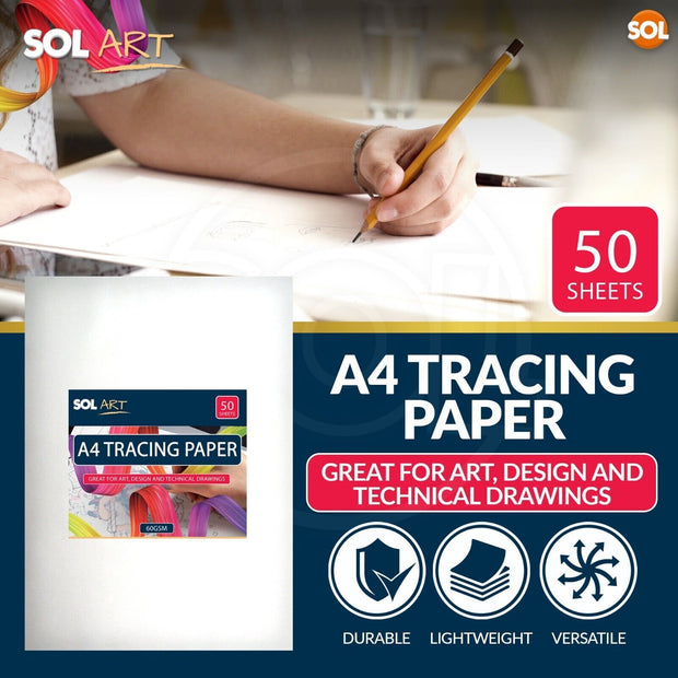 50-100 Tracing Paper A4 Sheets 60GSM Translucent Drawing Art Calligraphy Vellum