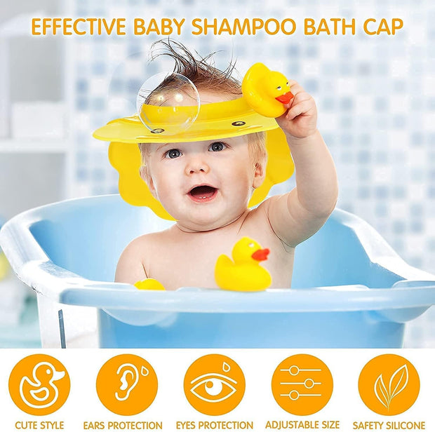 Baby Shower Cap Kids Shower Hat, Adjustable Children Shampoo Cap and Visor, Child Shampoo Shower Shield, Eyes and Ears Waterproof Hat