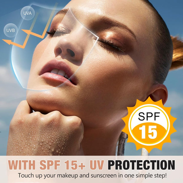 2Pcs Color Changing Foundation Spf15,Seamless Tone-Matching,Long-Lasting Hydration Nourishment, and Sun Protection for All Skin