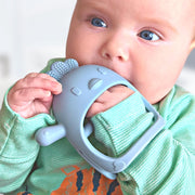 ® Teething Toys for Baby - Baby Teether, New Infant Silicone Chipmunk Teether Mitten Baby Teething Glove Prevents Finger Sucking, Teethers for Babies, Teething Mitten for Babies - CM Blue