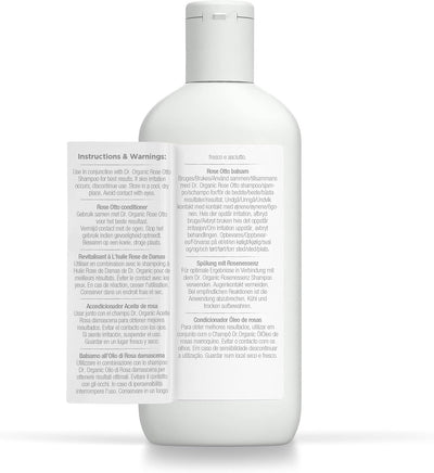 Dr Organic Rose Otto Conditioner, Restoring, Mens, Womens, Natural, Vegan, Cruelty-Free, Paraben & Sls-Free, Recyclable & Recycled Ocean Bound Plastic, Certified Organic, 265Ml, Packaging May Vary