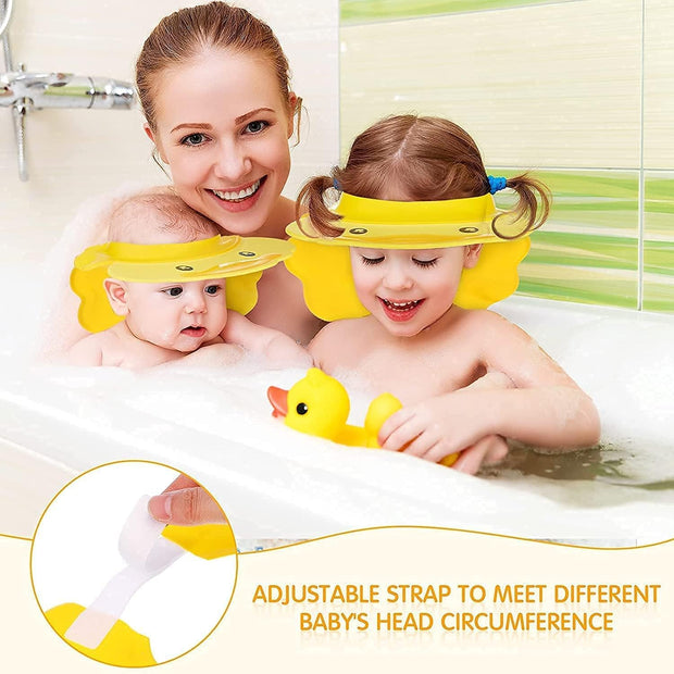 Baby Shower Cap Kids Shower Hat, Adjustable Children Shampoo Cap and Visor, Child Shampoo Shower Shield, Eyes and Ears Waterproof Hat