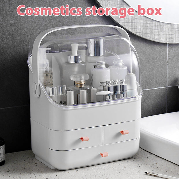 Xlarge Cosmetic Skincare Organiser Tabletop Make-Up Storage Case 2 Drawers Box