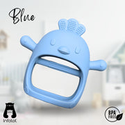 ® Teething Toys for Baby - Baby Teether, New Infant Silicone Chipmunk Teether Mitten Baby Teething Glove Prevents Finger Sucking, Teethers for Babies, Teething Mitten for Babies - CM Blue