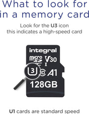 Integral 128GB Micro SD Card 4K Video Premium High Speed Memory Card SDXC up to 100MB S Read and 50MB S Write Speed V30 C10 U3 UHS-I A1