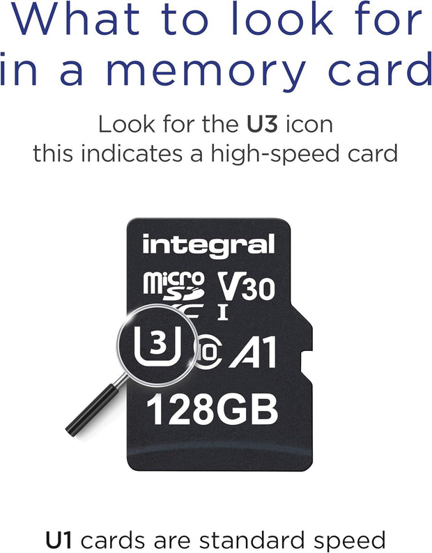 Integral 128GB Micro SD Card 4K Video Premium High Speed Memory Card SDXC up to 100MB S Read and 50MB S Write Speed V30 C10 U3 UHS-I A1