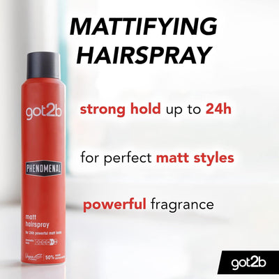 Got2B Phenomenal Finishing Hairspray, Strong Hold for Fuller Hair, Natural Finish, Vegan, Silicone Free, 200 Ml