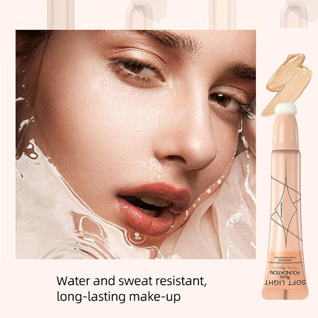 BB Cream Foundation, Full Coverage Matte Foundation, Waterproof Long Lasting Even Skin Tone Makeup, Anti-Redness Smoothing Foundation for Medium Skin Tone, Hide Pores and Acne Marks (15G)