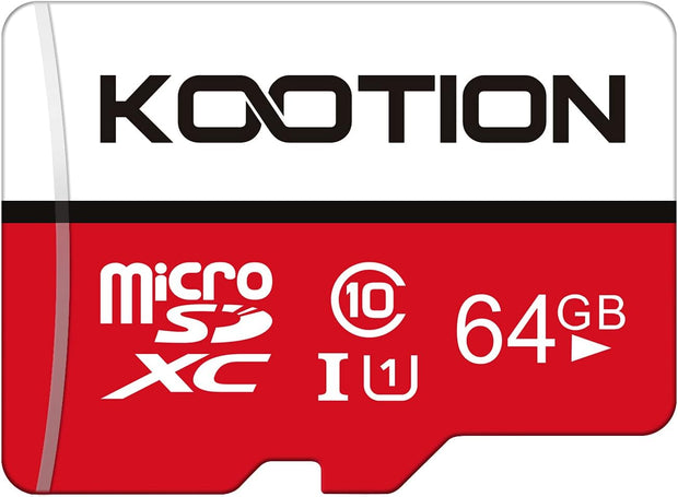 KOOTION 64GB Micro SD Card, UHD Video for Gopro, Action Camera, Drone, Smartphone, R/W up to 80/20Mb/S Microsdxc Memory Card UHS-I U1 Class 10