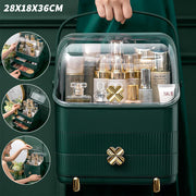 Xlarge Cosmetic Skincare Organiser Tabletop Make-Up Storage Case 2 Drawers Box
