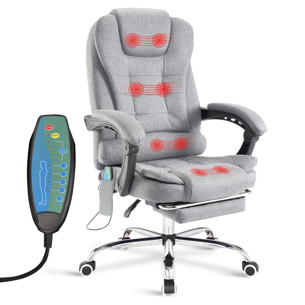 Massage Office Chair Gaming Computer Desk Swivel Recliner Chair Leather Footrest