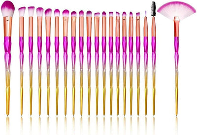 20Pcs Makeup Brush Set, Premium Synthetic Kabuki Brushes Set for Foundation, Shading, Eyebrow, Face Blender, Makeup Brush Kit (PINK & GOLD)