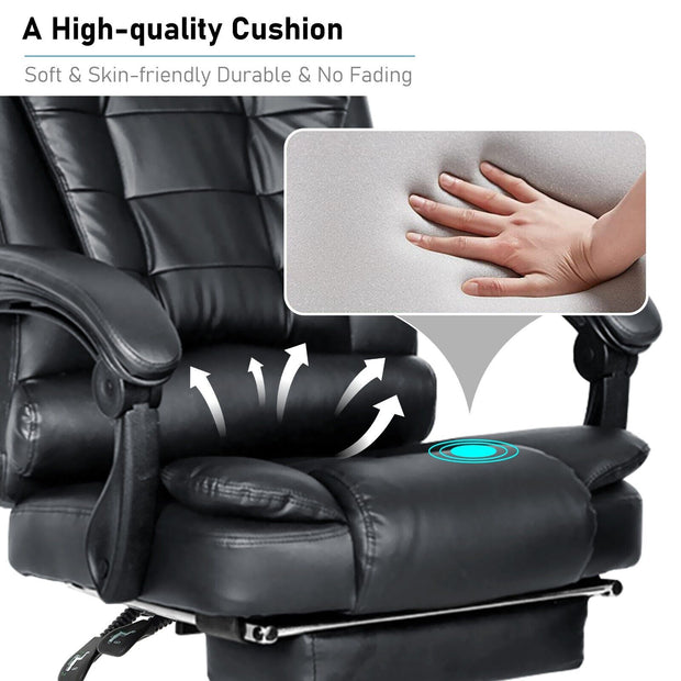 Massage Office Chair Gaming Computer Desk Swivel Recliner Chair Leather Footrest