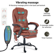 Massage Office Chair Gaming Computer Desk Swivel Recliner Chair Leather Footrest