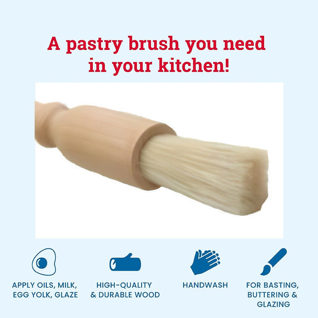 Pastry Brush with Natural Bristles for Glazing & Baking Glazing Brush Oiling NEW