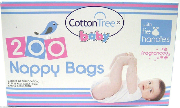 Nappy Bags Scented Fragranced Bags Disposable, Hygienic, Perfumed, Tie Handles