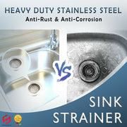 STAINLESS STEEL SINK BATH PLUG HOLE STRAINER DRAINER BASIN HAIR TRAP COVER