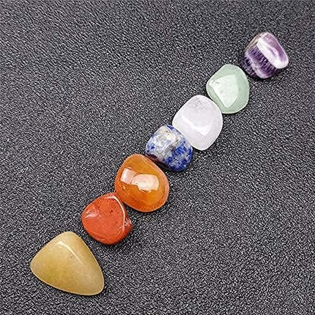 Premium Healing Crystals Kit in Gift Box - 7 Chakra Set Tumbled Stones, 7 Chakra Stone Set Meditation Stone Yoga Amulet with Gift Box