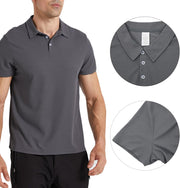 Mens Polo Shirts Waffle Golf Short Sleeve Tops Lightweight Golf Casual Collared Tops Breathable Classic Work Shirts