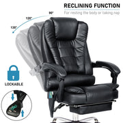 Massage Office Chair Gaming Computer Desk Swivel Recliner Chair Leather Footrest