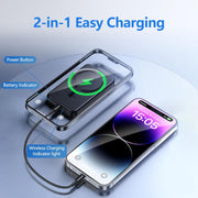 Mag-Safe Wireless Power Bank for Iphone, Fast Charging 10000Mah Strong Magnetic Portable Phone Charger, [Alloy Made] 22.5W PD USB-C Battery Pack for Iphone 16/15/14/13/12 (Black)