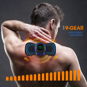 EMS Neck Massager with Remote Control 5Pcs Patches Portable Microcurrent Mini Massager for Body Back Muscle Pain Relief