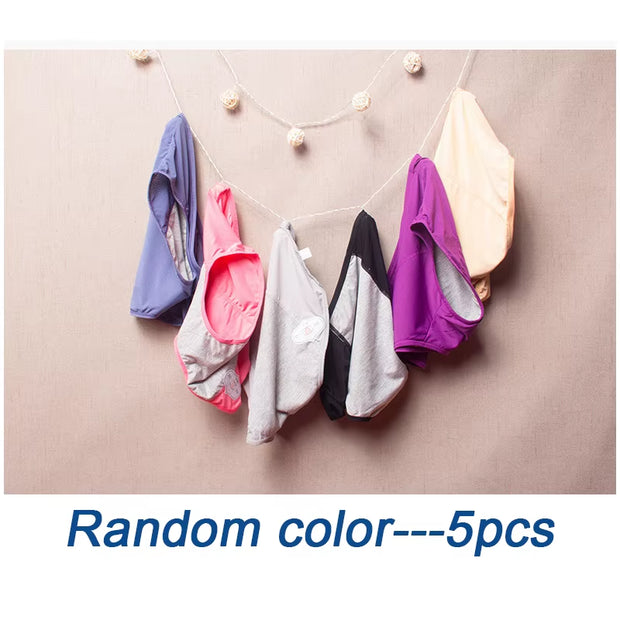 5Pcs/Set Leak Proof Menstrual Panties Women Period Underwear Sexy Pants Physiological Underwear plus Size Waterproof Briefs&Gift