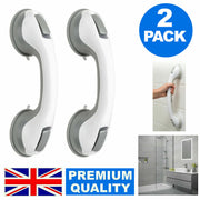 2 X SAFETY SUPPORT HAND RAIL HANDLE BAR GRIP GRAB SUCTION BATH BATHROOM SHOWER