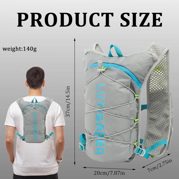 Running Vest,Running Hydration Vest,Breathable Ultra-Lightweight Running Backpack,With Reflective Strips,Micro-Splash Resistant,For Outdoor Cycling Running Climbing Marathon Camping,For Women and Men