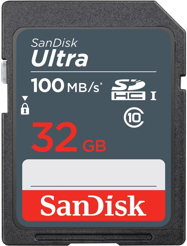 Sandisk Ultra 32GB SDHC Memory Card, up to 100Mb/S, Class 10, Black/Grey