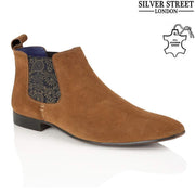 Mens Leather Chelsea Boots Ankle Smart Formal Slip on Desert Work Boots Shoes