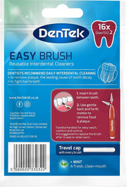 Easy Brush Interdental Brushes, Iso2/0.5Mm for Removing Food and Plaque between Teeth, (Color May Vary ) , 16 Count ( Pack of 1),