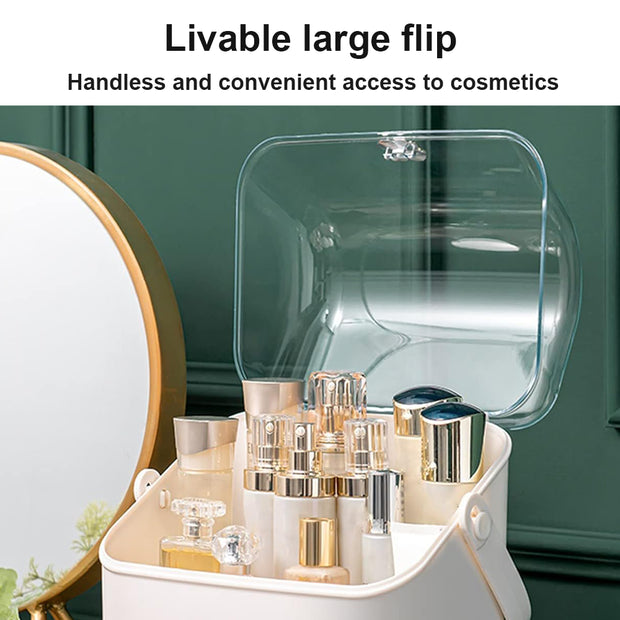 Xlarge Cosmetic Skincare Organiser Tabletop Make-Up Storage Case 2 Drawers Box