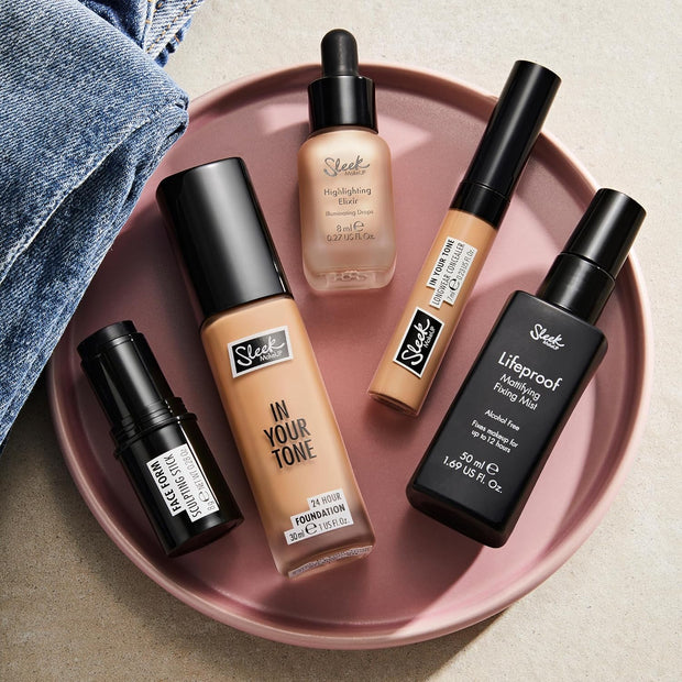 Sleek Makeup in Your Tone 24 Hour Foundation, Medium Buildable Coverage in 30 Shades, Semi-Matte Flawless Finish, 10N, 30Ml