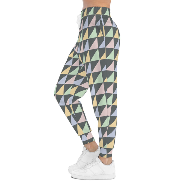 Unisex Athletic Joggers - Pastel triangles