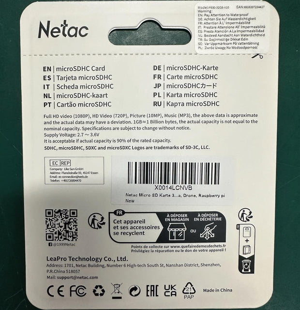 Netac 32GB Microsdhc Memory Card, Micro SD Card R/W up to 90/10Mb/S, TF Card 4K Full HD Video Recording, UHS-I, C10, U1, A1, V10, for Camera, Smartphone, Security System, Drone, Dash Cam, Gopro