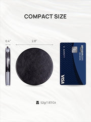 Compact Mirror with 1X/10X Magnification, round with PU Leather, Ultra-Portable for Purses and Travel (Classic Black)
